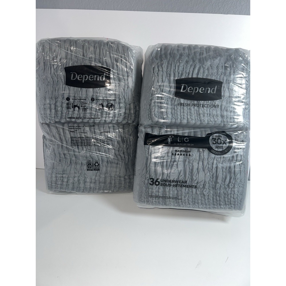 Depend Fresh Protection Incontinence Underwear For Men 72 Count Maximum Absor...